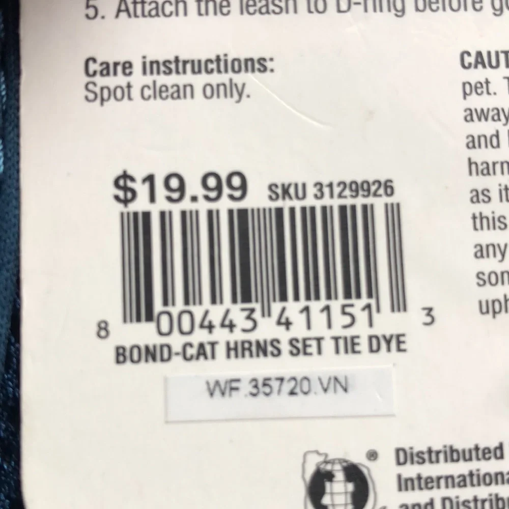 NWT cat harness Lead Set Tie Dye OS